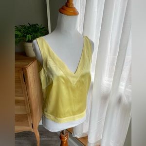 Body by Victoria 100% Silk Pale Yellow Tank Top- Size Small